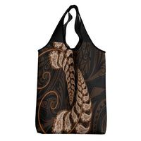 Brown New Zealand Paisley Silver Fern Grocery Bag Aotearoa Maori