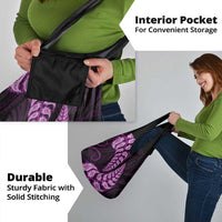 Purple New Zealand Paisley Silver Fern Grocery Bag Aotearoa Maori