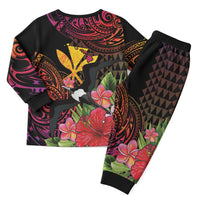 Hawaii Iwa Bird Christmas Pajama Set Great Frigatebird Kanaka Tropical Hippie Style LT14 - Polynesian Pride