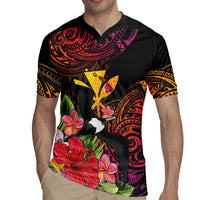 Hawaii Iwa Bird Rugby Jersey Great Frigatebird Kanaka Tropical Hippie Style LT14 - Polynesian Pride