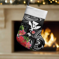 Hawaii Iwa Bird Christmas Stocking Great Frigatebird Kanaka Tropical Flowers LT14 Set of 2 Black - Polynesian Pride