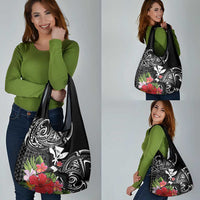 Hawaii Iwa Bird Grocery Bag Great Frigatebird Kanaka Tropical Flowers LT14 - Polynesian Pride