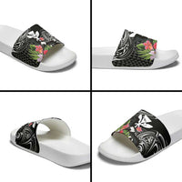 Hawaii Iwa Bird Slide Sandals Great Frigatebird Kanaka Tropical Flowers LT14 - Polynesian Pride