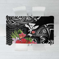 Hawaii Iwa Bird Tablecloth Great Frigatebird Kanaka Tropical Flowers LT14 Black - Polynesian Pride