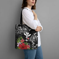 Hawaii Iwa Bird Tote Bag Great Frigatebird Kanaka Tropical Flowers LT14 - Polynesian Pride