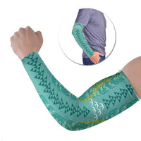 Teal Palaka Hawaii Iwa Bird Arm Sleeves Hawaiian Kakau Jade Vine Lei LT14 Set of 2 Teal - Polynesian Pride