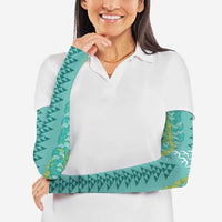 Teal Palaka Hawaii Iwa Bird Arm Sleeves Hawaiian Kakau Jade Vine Lei LT14 - Polynesian Pride