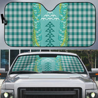 Teal Palaka Hawaii Iwa Bird Auto Sun Shade Hawaiian Kakau Jade Vine Lei LT14 Teal - Polynesian Pride