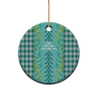 Teal Palaka Hawaii Iwa Bird Ceramic Ornament Hawaiian Kakau Jade Vine Lei - Polynesian Pride