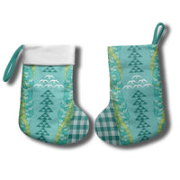 Teal Palaka Hawaii Iwa Bird Christmas Stocking Hawaiian Kakau Jade Vine Lei LT14 - Polynesian Pride