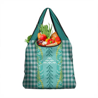 Teal Palaka Hawaii Iwa Bird Grocery Bag Hawaiian Kakau Jade Vine Lei LT14 1-pack One Size Teal - Polynesian Pride