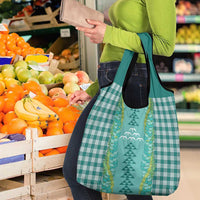 Teal Palaka Hawaii Iwa Bird Grocery Bag Hawaiian Kakau Jade Vine Lei LT14 - Polynesian Pride