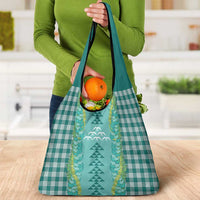 Teal Palaka Hawaii Iwa Bird Grocery Bag Hawaiian Kakau Jade Vine Lei LT14 - Polynesian Pride
