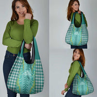 Teal Palaka Hawaii Iwa Bird Grocery Bag Hawaiian Kakau Jade Vine Lei LT14 - Polynesian Pride