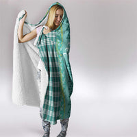 Teal Palaka Hawaii Iwa Bird Hooded Blanket Hawaiian Kakau Jade Vine Lei LT14 - Polynesian Pride
