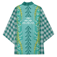 Teal Palaka Hawaii Iwa Bird Kimono Hawaiian Kakau Jade Vine Lei - Polynesian Pride