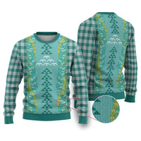Teal Palaka Hawaii Iwa Bird Ugly Christmas Sweater Hawaiian Kakau Jade Vine Lei LT14 Teal - Polynesian Pride