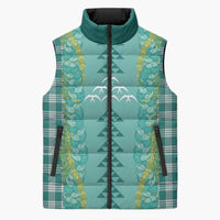 Teal Palaka Hawaii Iwa Bird Sleeveless Puffer Jacket Hawaiian Kakau Jade Vine Lei LT14 Unisex Teal - Polynesian Pride
