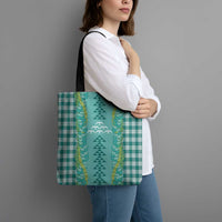 Teal Palaka Hawaii Iwa Bird Tote Bag Hawaiian Kakau Jade Vine Lei LT14 - Polynesian Pride