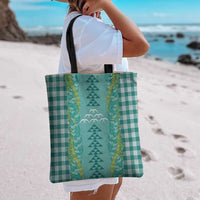 Teal Palaka Hawaii Iwa Bird Tote Bag Hawaiian Kakau Jade Vine Lei LT14 - Polynesian Pride