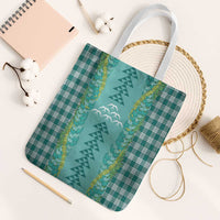 Teal Palaka Hawaii Iwa Bird Tote Bag Hawaiian Kakau Jade Vine Lei LT14 White Strap One Size Teal - Polynesian Pride