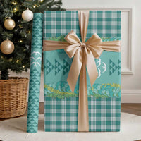 Teal Palaka Hawaii Iwa Bird Wrapping Paper Hawaiian Kakau Jade Vine Lei LT14 - Polynesian Pride