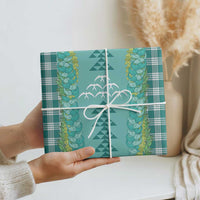 Teal Palaka Hawaii Iwa Bird Wrapping Paper Hawaiian Kakau Jade Vine Lei LT14 - Polynesian Pride