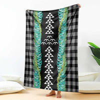 Black Palaka Hawaii Iwa Bird Blanket Hawaiian Kakau Jade Vine Lei LT14 - Polynesian Pride