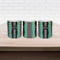 Black Palaka Hawaii Iwa Bird Ceramic Mug Hawaiian Kakau Jade Vine Lei - Polynesian Pride
