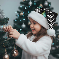 Black Palaka Hawaii Iwa Bird Christmas Santa Hat Hawaiian Kakau Jade Vine Lei LT14 - Polynesian Pride