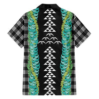 Black Palaka Hawaii Iwa Bird Family Matching Mermaid Dress and Hawaiian Shirt Hawaiian Kakau Jade Vine Lei - Polynesian Pride