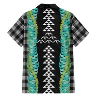 Black Palaka Hawaii Iwa Bird Family Matching Off The Shoulder Long Sleeve Dress and Hawaiian Shirt Hawaiian Kakau Jade Vine Lei - Polynesian Pride