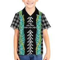 Black Palaka Hawaii Iwa Bird Family Matching Summer Maxi Dress and Hawaiian Shirt Hawaiian Kakau Jade Vine Lei - Polynesian Pride