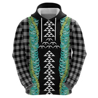 Black Palaka Hawaii Iwa Bird Hoodie Hawaiian Kakau Jade Vine Lei LT14 - Polynesian Pride
