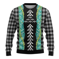 Black Palaka Hawaii Iwa Bird Ugly Christmas Sweater Hawaiian Kakau Jade Vine Lei LT14 - Polynesian Pride