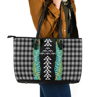 Black Palaka Hawaii Iwa Bird Leather Tote Bag Hawaiian Kakau Jade Vine Lei LT14 - Polynesian Pride