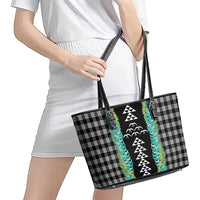 Black Palaka Hawaii Iwa Bird Leather Tote Bag Hawaiian Kakau Jade Vine Lei LT14 - Polynesian Pride