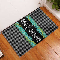 Black Palaka Hawaii Iwa Bird Rubber Doormat Hawaiian Kakau Jade Vine Lei LT14 - Polynesian Pride