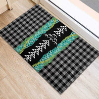 Black Palaka Hawaii Iwa Bird Rubber Doormat Hawaiian Kakau Jade Vine Lei LT14 - Polynesian Pride