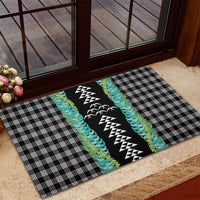 Black Palaka Hawaii Iwa Bird Rubber Doormat Hawaiian Kakau Jade Vine Lei LT14 - Polynesian Pride