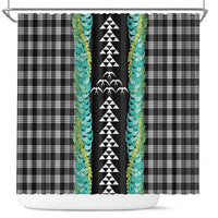 Black Palaka Hawaii Iwa Bird Shower Curtain Hawaiian Kakau Jade Vine Lei LT14 Black - Polynesian Pride