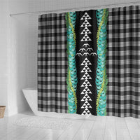 Black Palaka Hawaii Iwa Bird Shower Curtain Hawaiian Kakau Jade Vine Lei LT14 - Polynesian Pride