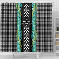 Black Palaka Hawaii Iwa Bird Shower Curtain Hawaiian Kakau Jade Vine Lei LT14 - Polynesian Pride