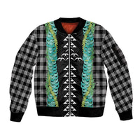 Black Palaka Hawaii Iwa Bird Sleeve Zip Bomber Jacket Hawaiian Kakau Jade Vine Lei LT14 Unisex Black - Polynesian Pride
