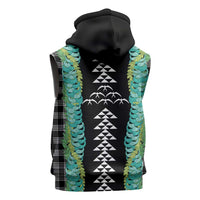 Black Palaka Hawaii Iwa Bird Sleeveless Zip Hoodie Hawaiian Kakau Jade Vine Lei LT14 - Polynesian Pride