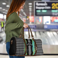 Black Palaka Hawaii Iwa Bird Travel Bag Hawaiian Kakau Jade Vine Lei - Polynesian Pride