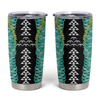 Black Palaka Hawaii Iwa Bird Tumbler Cup Hawaiian Kakau Jade Vine Lei LT14 Black - Polynesian Pride
