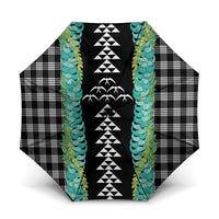 Black Palaka Hawaii Iwa Bird Umbrella Hawaiian Kakau Jade Vine Lei LT14 One Size Folded 11.42 inch Opened Diameter 37.4 inch Black - Polynesian Pride