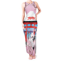 Japanese Torii Gate Cranes Personalised Tank Maxi Dress Fuji Mount Sakura Seigaiha Pattern LT14 Women Pink - Polynesian Pride