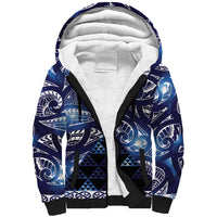 Matariki New Zealand Sherpa Hoodie NZ Niho Taniwha Maori New Year Blue Galaxy